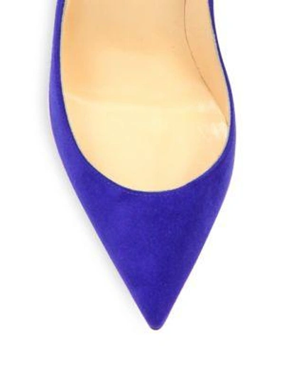 Shop Christian Louboutin Pigalle Follies Suede Pumps In Navy