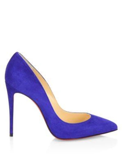Shop Christian Louboutin Pigalle Follies Suede Pumps In Navy