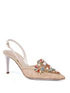 RENÉ CAOVILLA Crystal-Embellished Lace Slingbacks