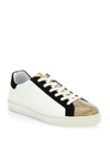 RENÉ CAOVILLA Crystal-Embellished Leather & Suede Low-Top Sneakers