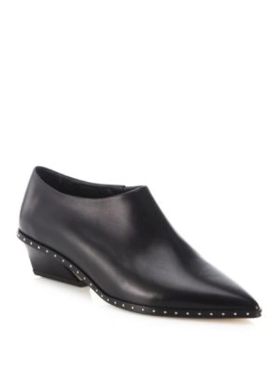 Shop Iro Festano Leather Point Toe Booties In Black