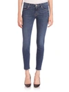 MOTHER The Looker Mid-Rise Ankle Skinny Fray Hem Jeans
