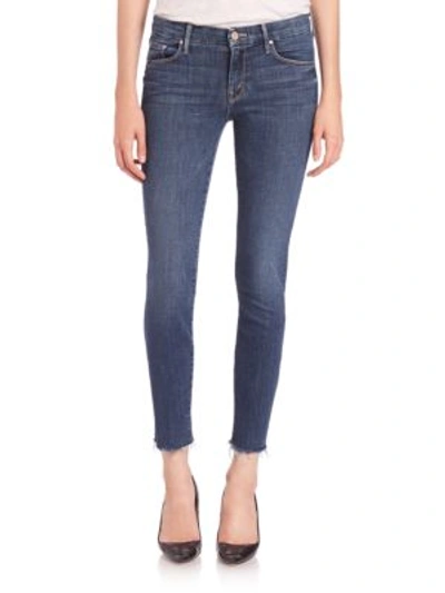 Shop Mother The Looker Mid-rise Ankle Skinny Fray Hem Jeans In Girl Crush