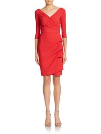 Shop La Petite Robe Di Chiara Boni Women's Florian Side Ruffle Dress In Red