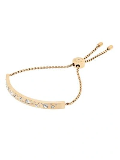 Shop Michael Kors Modern Brilliance Crystal Slider Bracelet/goldtone