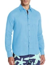 Vilebrequin Linen Button-down Shirt In Light-blue
