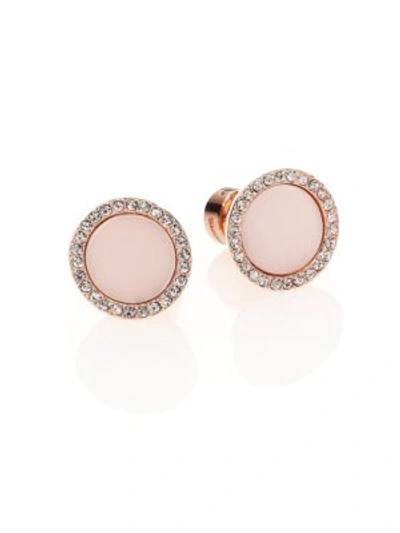 Michael Kors Rose & Blush Pavé Stud Earrings In Blush/rose Gold | ModeSens