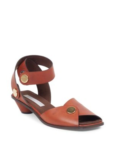 Shop Stella Mccartney Snapped Faux-leather Sandals In Praline