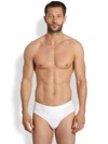 Derek Rose Jack Pima Cotton Stretch Mid-briefs, White In White