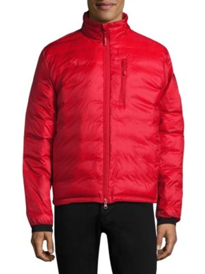Shop Canada Goose Lodge Down Jacket In Red Black