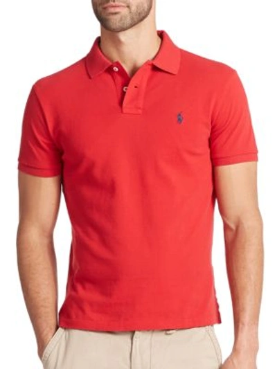 Shop Polo Ralph Lauren Custom-fit Mesh Polo In Red