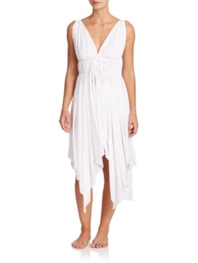 Shop Norma Kamali Goddess Asymmetrical Dress In White