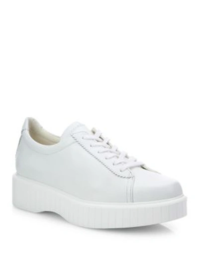 Shop Robert Clergerie Pasketv Leather Platform Sneakers In White