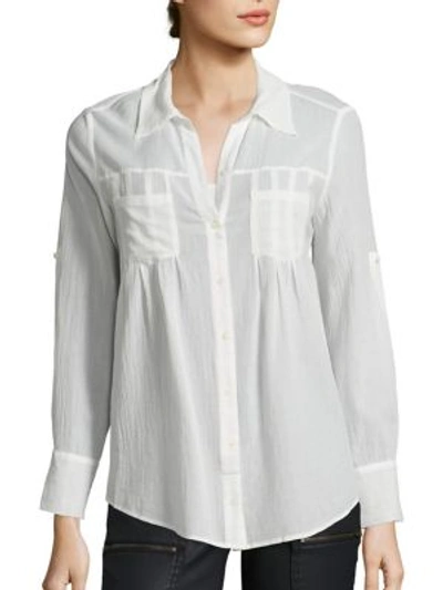 Joie Pinot Rolled-sleeve Blouse In Porcelain
