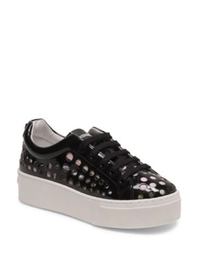 Kenzo K-lace Patent Leather Platform Sneakers In Black
