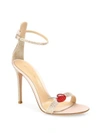 GIANVITO ROSSI Cherry Portofino Crystal Ankle-Strap Sandals
