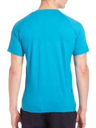 Shop Z Zegna Techmerino Crewneck Tee In Royal Blue