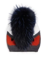 FENDI Monster Fur-Trimmed Wool Hat