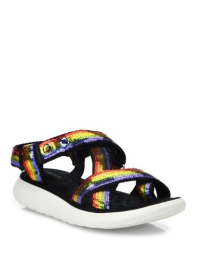 Shop Marc Jacobs Comet Sequined Sport Sandals In Rainbow