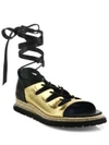 SACAI Metallic Leather Espadrille Sandals