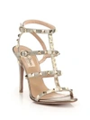 VALENTINO GARAVANI Rockstud Metallic Leather Gladiator Sandals