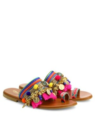 Elina Linardaki Jaipur Embellished Slides In Multi