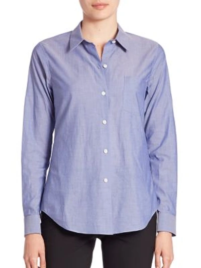 Theory The Perfect Cotton Shirt In Indigo