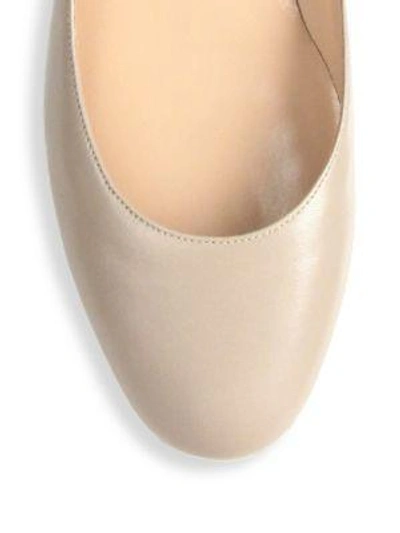 Shop Valentino Tan-go Leather Ankle-strap Ballet Flats In Black