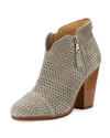 RAG & BONE MARGOT PERFORATED SUEDE ANKLE BOOT, GRAY