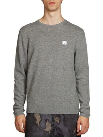 Shop Acne Studios Dasher O Face Wool Pullover In Grey