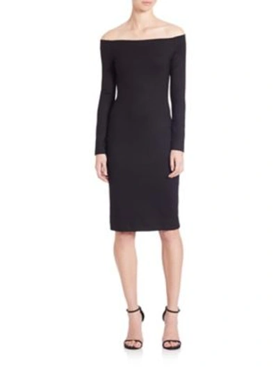 Shop L Agence Daphne Off-the-shoulder Dress In Black