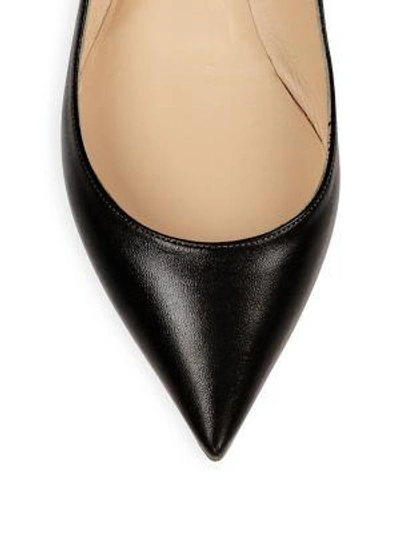 Shop Christian Louboutin Ballalla Leather Point Toe Flats In Latte