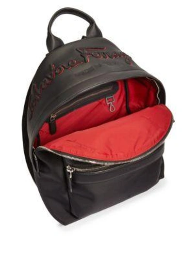 Shop Ferragamo Adjustable Strap Backpack In Nero