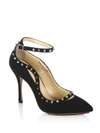 CHARLOTTE OLYMPIA Pimlico Studded Suede Ankle Strap Pumps