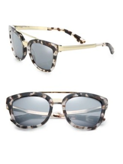Dolce & Gabbana 54mm Square Acetate & Metal Sunglasses In Beige