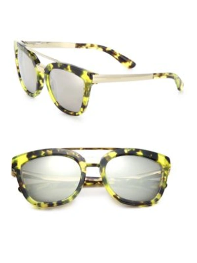 Dolce & Gabbana 54mm Square Acetate & Metal Sunglasses In Yellow