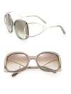 Chloé Jackson 60mm Oversized Square Metal Sunglasses In Turtle Dove