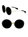 Miu Miu Retro Noir Round Acetate Sunglasses In Black