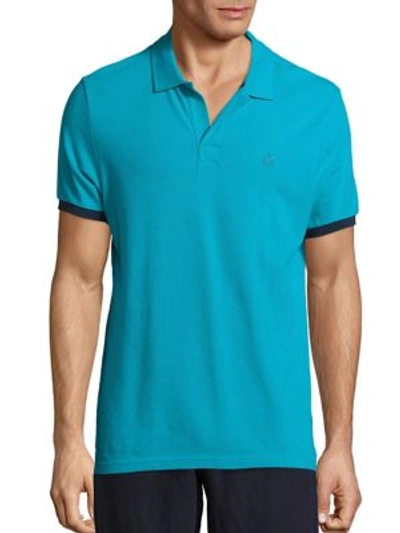 Vilebrequin Cotton Pique Regular Fit Polo In Prussian Blue