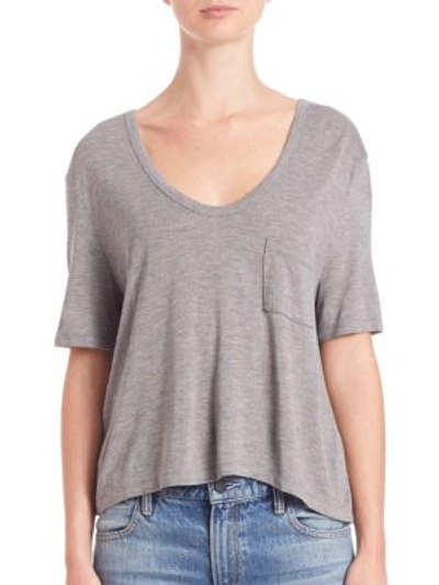 Alexander Wang T Classic Cropped Tee In Heather Grey