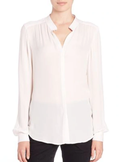 Shop L Agence Bianca Silk Blouse In Ivory