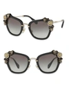 MIU MIU 51MM Crystal-Embellished Square Sunglasses