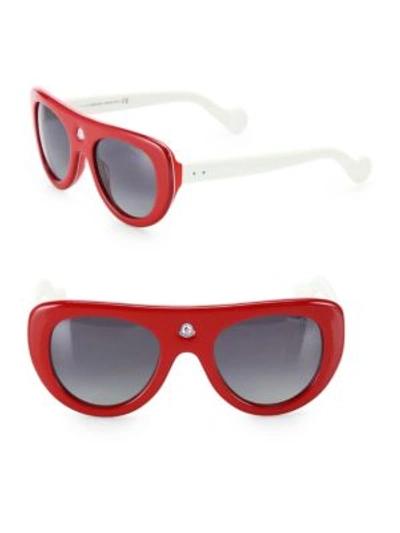 Moncler 51mm Polarized Shield Sunglasses In Red