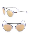 Westward Leaning Flower 14 51mm Mirrored Aviator Sunglasses In Blue Ice-rose Gold