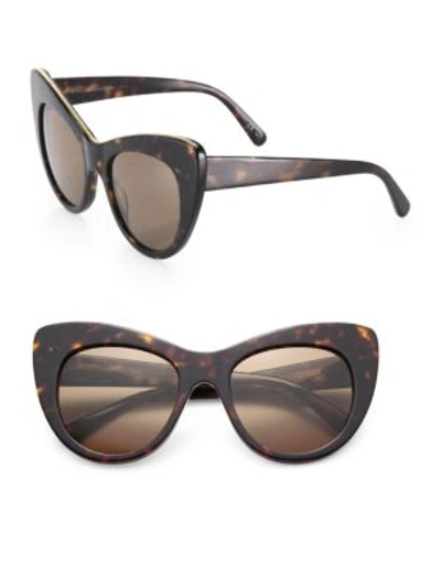 Shop Stella Mccartney Falabella Chain 53mm Oversized Cat's-eye Sunglasses In Tortoise