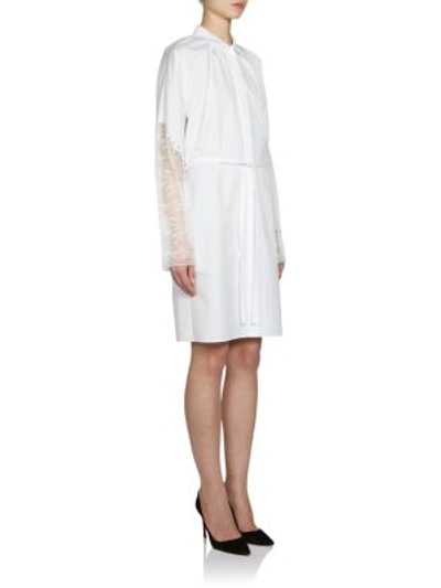 Shop Nina Ricci Laced Poplin Shirtdress In White