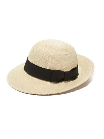 Stella Mccartney Raffia Panama Hat In Natural