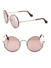 BALENCIAGA 55MM Mirrored Round Sunglasses