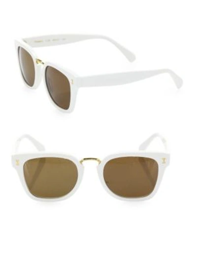 Illesteva Positano 49mm Square Sunglasses In White