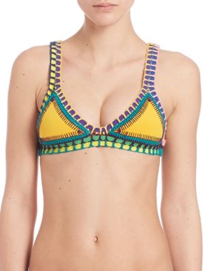 Shop Kiini Ro Bikini Top In Bright Yellow